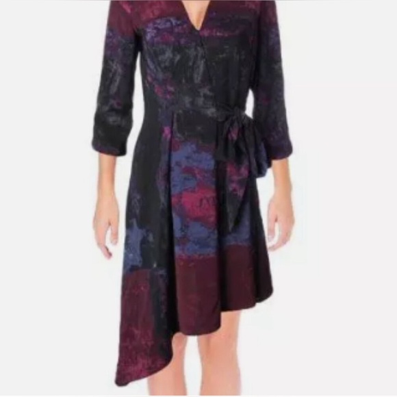 RACHEL Rachel Roy Burgundy Asymmetrical Dress - Picture 1 of 4